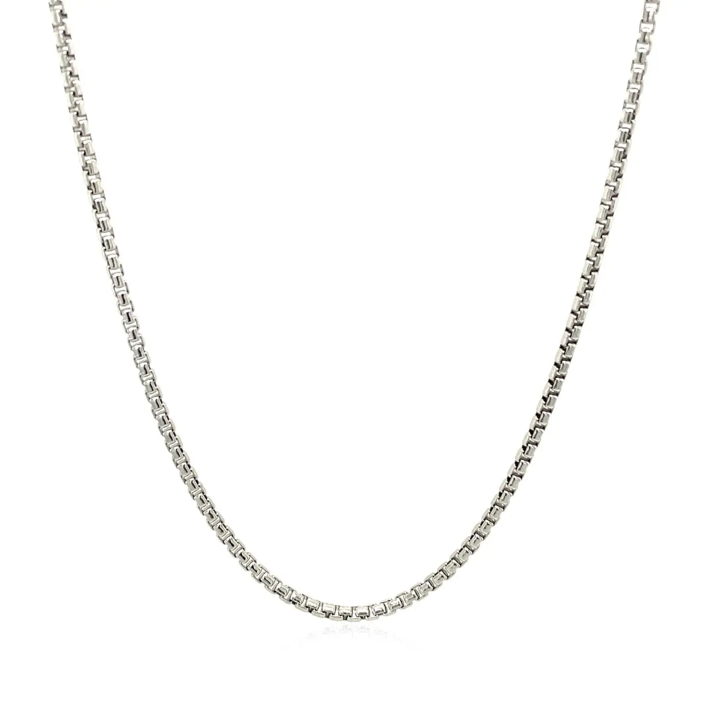 Sterling Silver Rhodium Plated Round Box Chain (1.50 mm) RCJ Chains  CELESTIA LUXE JEWELLERS