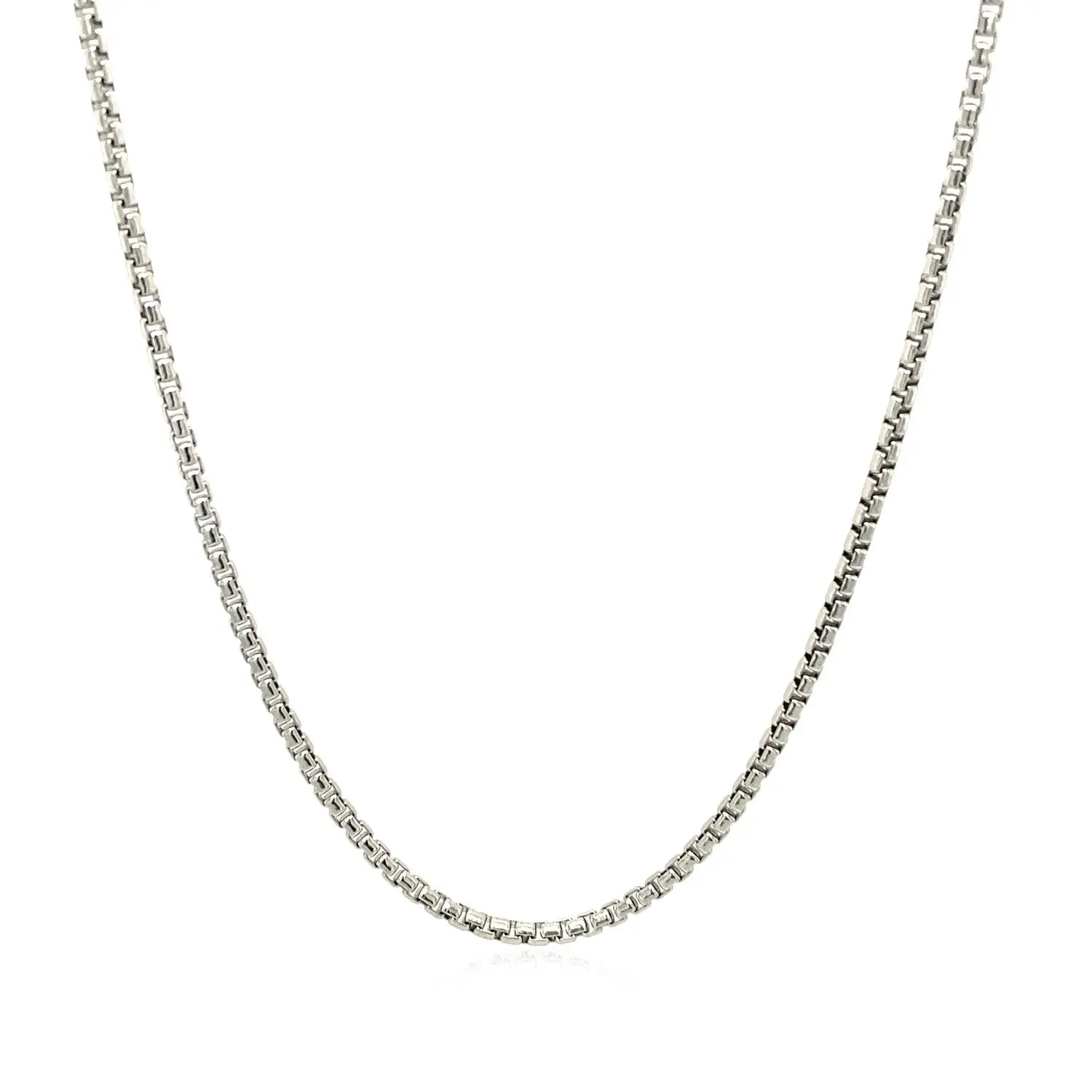 Sterling Silver Rhodium Plated Round Box Chain (1.50 mm) RCJ Chains  CELESTIA LUXE JEWELLERS