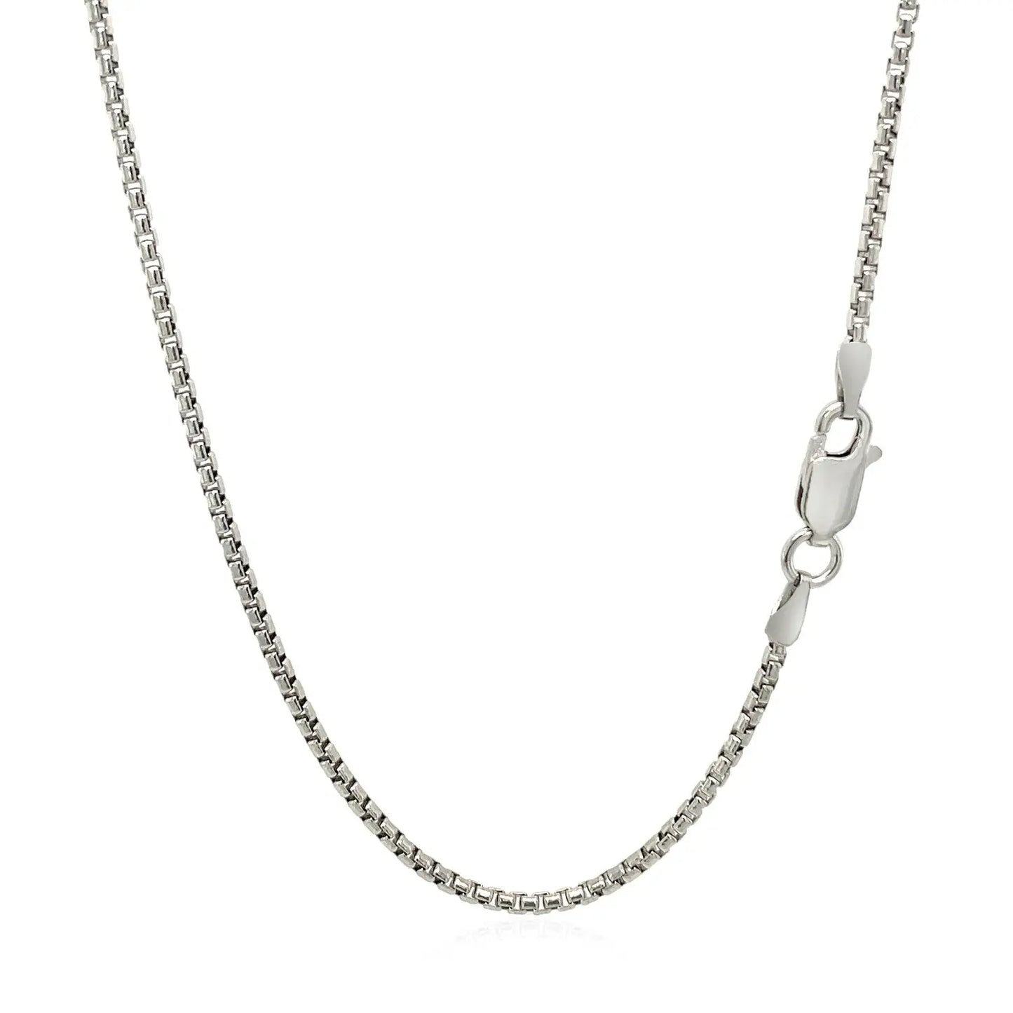 Sterling Silver Rhodium Plated Round Box Chain (1.50 mm) RCJ Chains  CELESTIA LUXE JEWELLERS