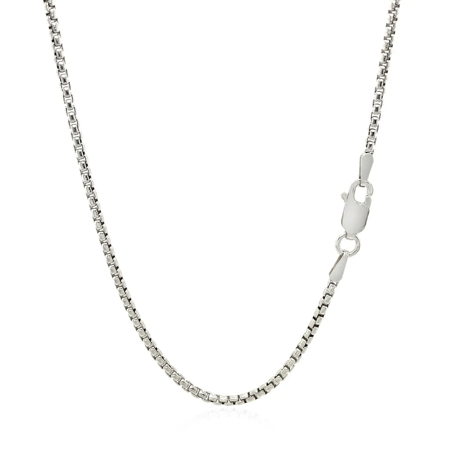 Sterling Silver Rhodium Plated Round Box Chain (1.80 mm) RCJ Chains  CELESTIA LUXE JEWELLERS