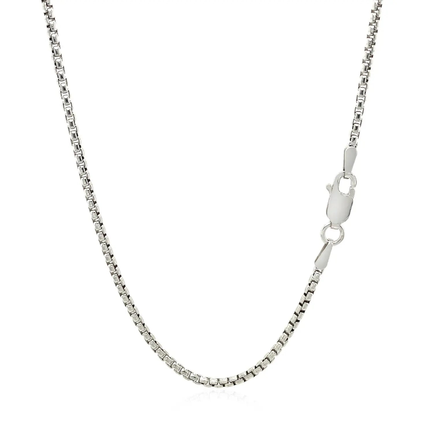 Sterling Silver Rhodium Plated Round Box Chain (1.80 mm) RCJ Chains  CELESTIA LUXE JEWELLERS