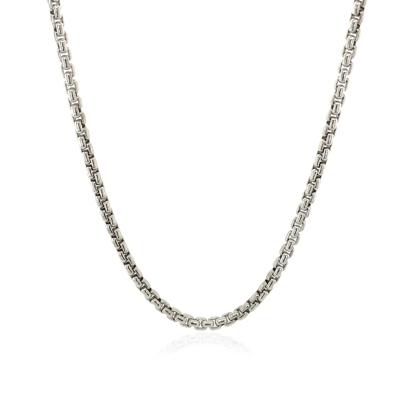 Sterling Silver Rhodium Plated Round Box Chain (2.20 mm) RCJ Chains  CELESTIA LUXE JEWELLERS
