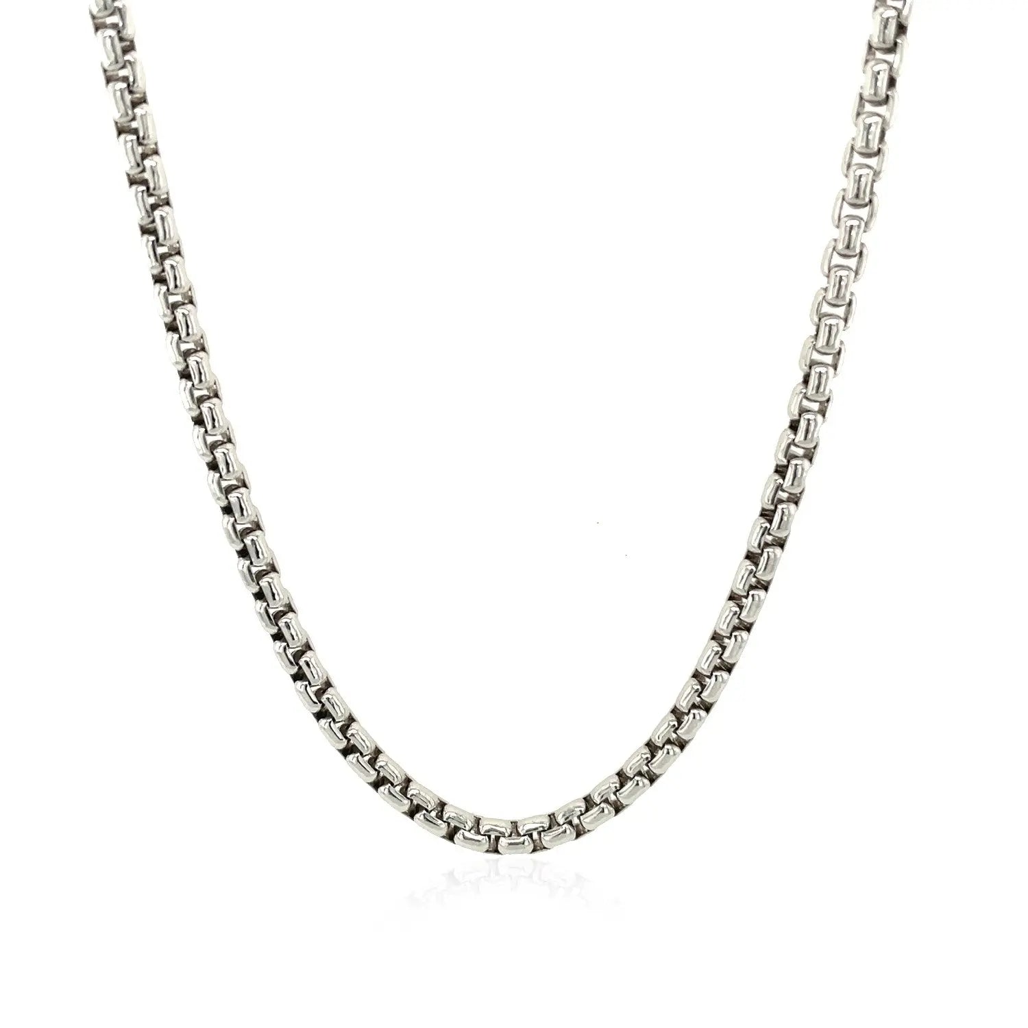 Sterling Silver Rhodium Plated Round Box Chain (3.00 mm) RCJ Chains  CELESTIA LUXE JEWELLERS