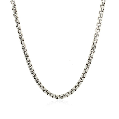 Sterling Silver Rhodium Plated Round Box Chain (3.00 mm) RCJ Chains  CELESTIA LUXE JEWELLERS