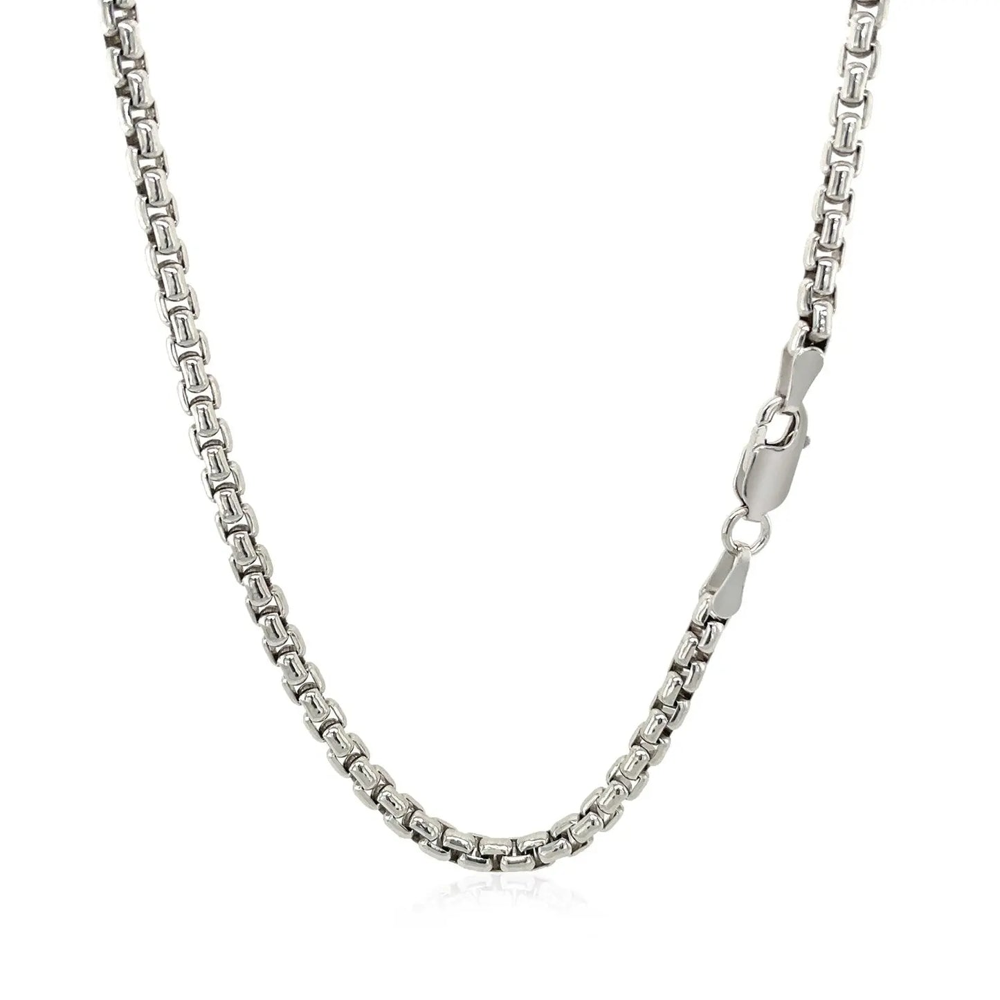Sterling Silver Rhodium Plated Round Box Chain (3.00 mm) RCJ Chains  CELESTIA LUXE JEWELLERS
