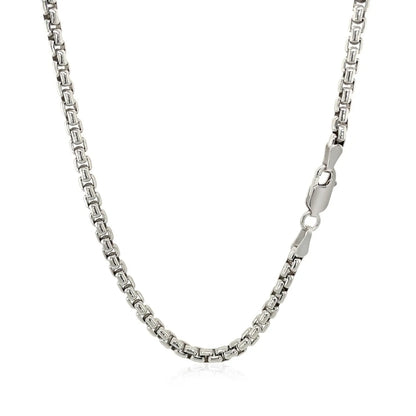 Sterling Silver Rhodium Plated Round Box Chain (3.00 mm) RCJ Chains  CELESTIA LUXE JEWELLERS