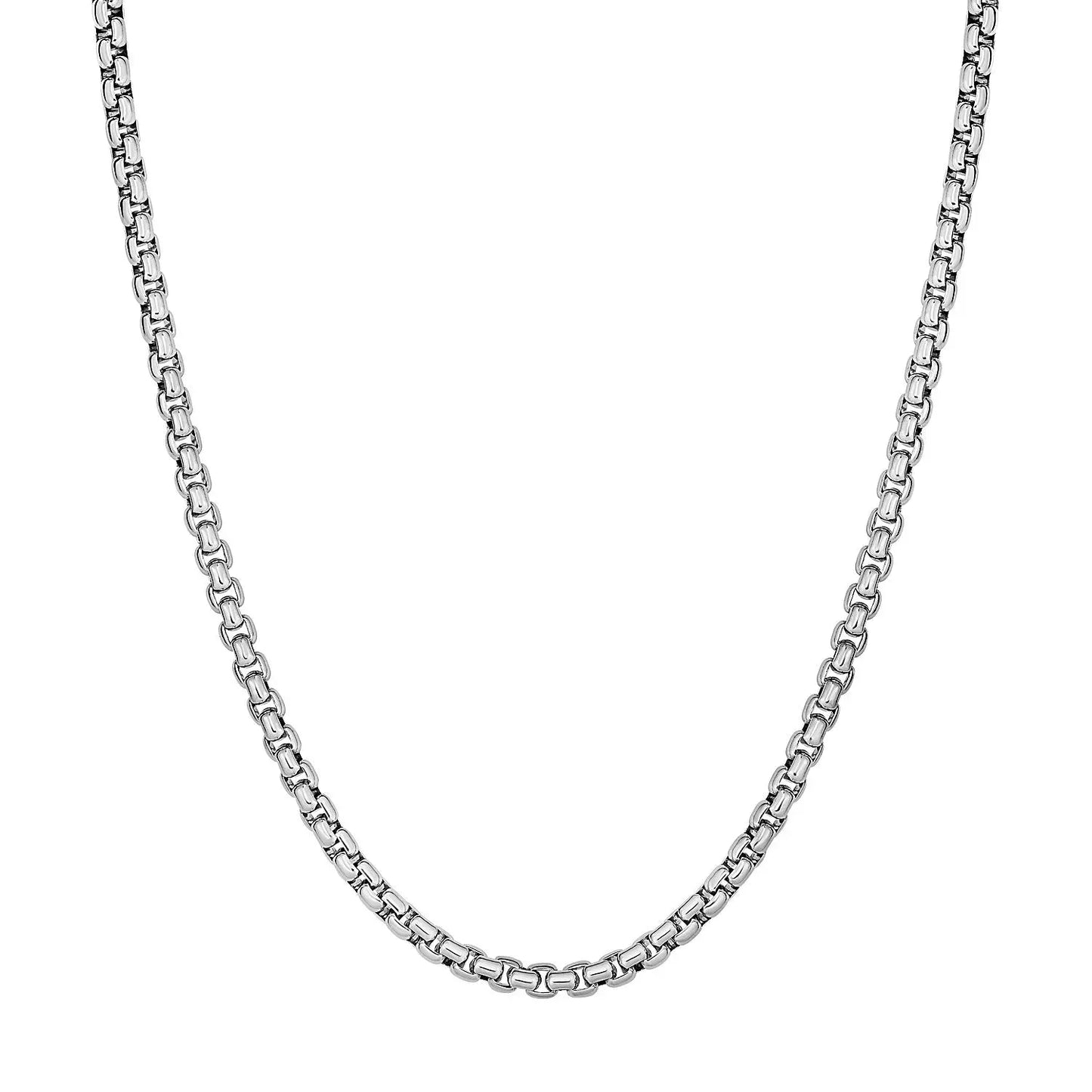 Sterling Silver Rhodium Plated Round Box Chain (3.80 mm) RCJ Chains  CELESTIA LUXE JEWELLERS