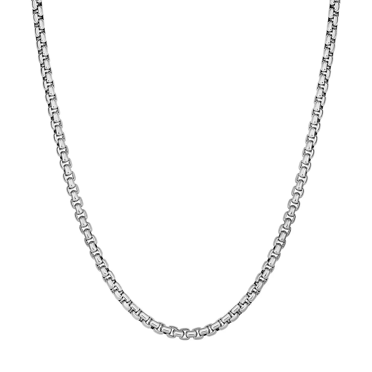 Sterling Silver Rhodium Plated Round Box Chain (3.80 mm) RCJ Chains  CELESTIA LUXE JEWELLERS