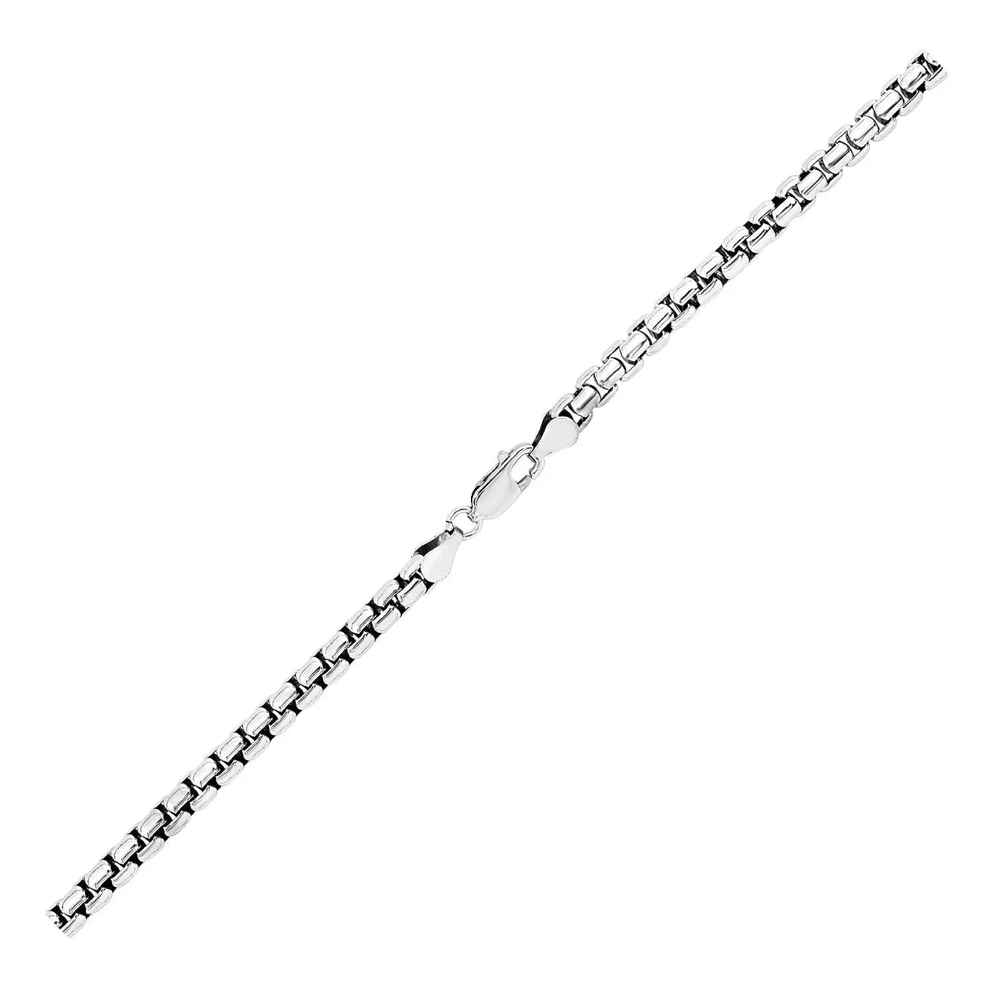 Sterling Silver Rhodium Plated Round Box Chain (4.40 mm) RCJ Chains  CELESTIA LUXE JEWELLERS