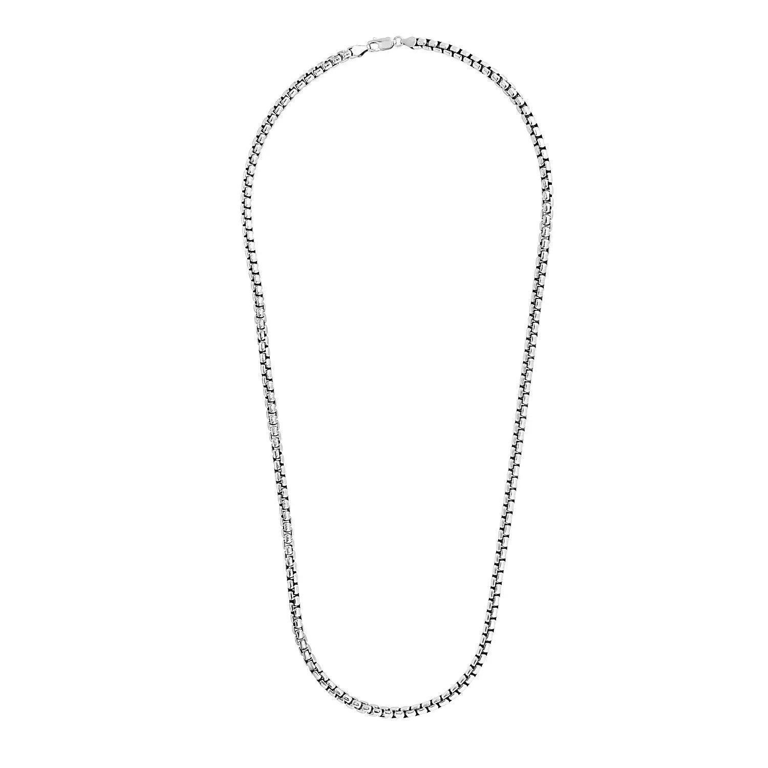 Sterling Silver Rhodium Plated Round Box Chain (5.20 mm) RCJ Chains  CELESTIA LUXE JEWELLERS