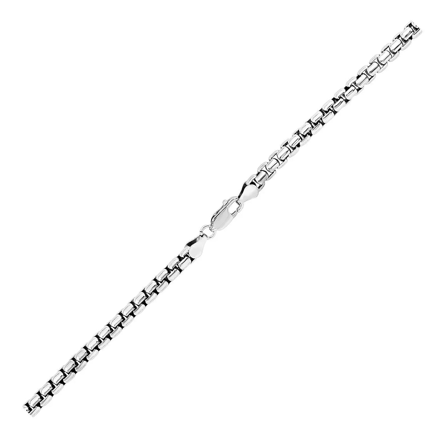 Sterling Silver Rhodium Plated Round Box Chain (5.20 mm) RCJ Chains  CELESTIA LUXE JEWELLERS