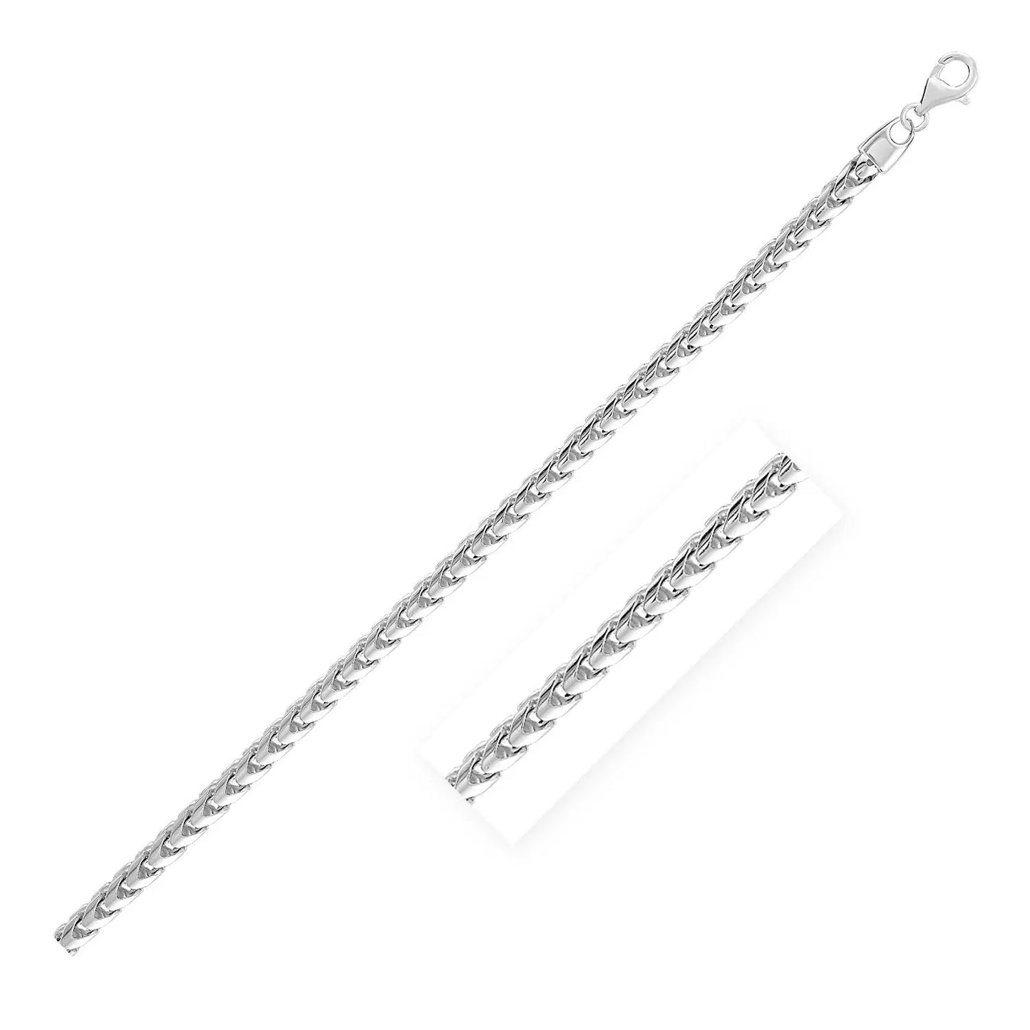 Sterling Silver Rhodium Plated Round Franco Chain 4.6mm RCJ Chains  CELESTIA LUXE JEWELLERS