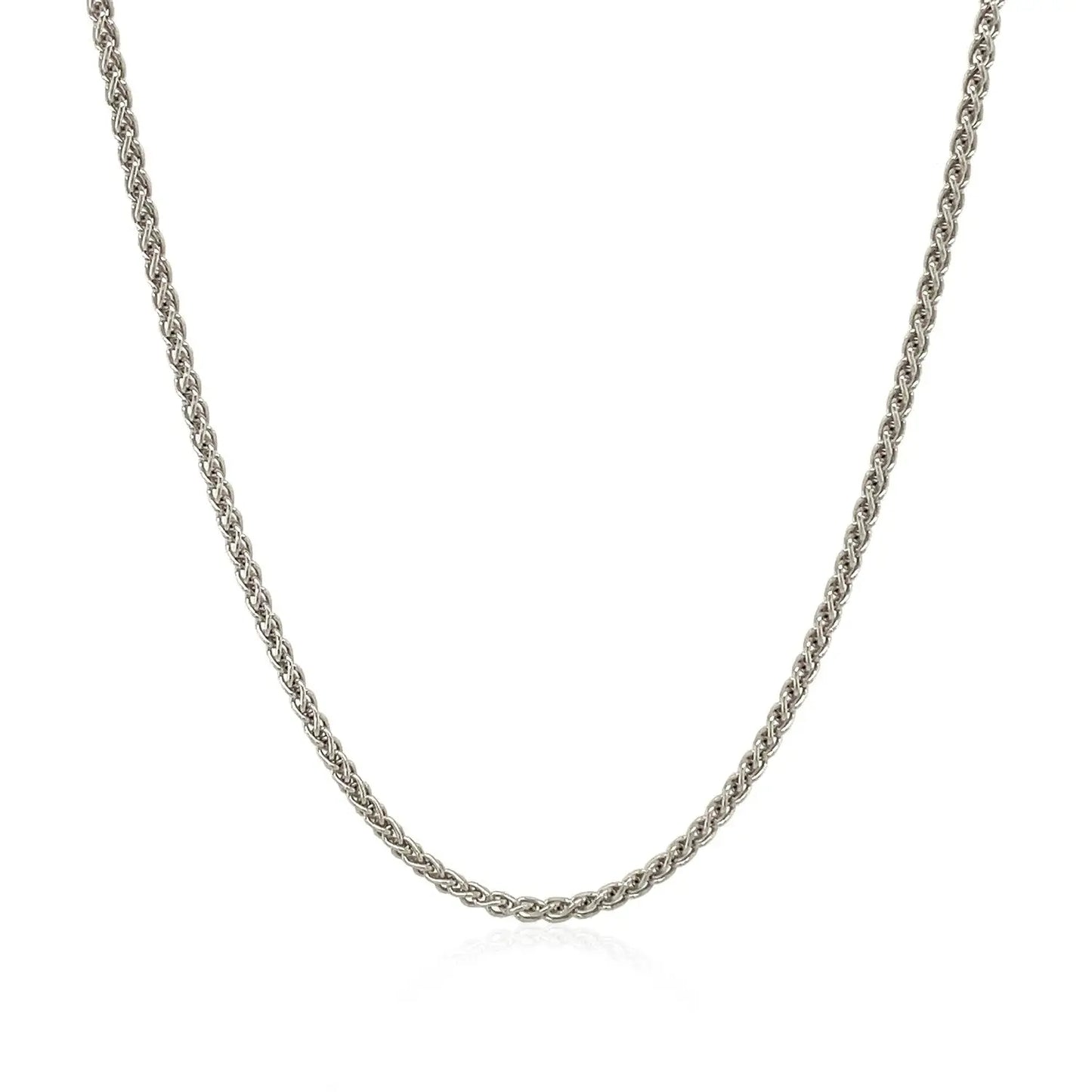 Sterling Silver Rhodium Plated Wheat Chain (1.30 mm) RCJ Chains  CELESTIA LUXE JEWELLERS