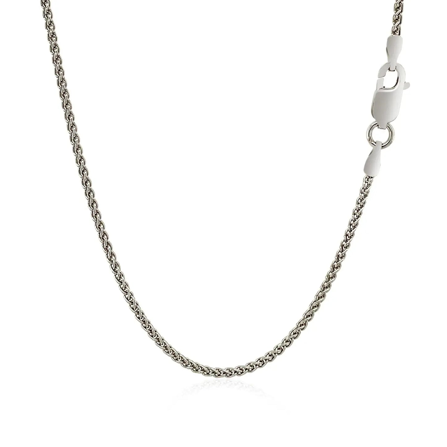 Sterling Silver Rhodium Plated Wheat Chain (1.30 mm) RCJ Chains  CELESTIA LUXE JEWELLERS