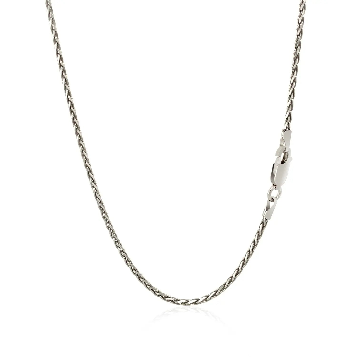 Sterling Silver Rhodium Plated Wheat Chain (1.50 mm) RCJ Chains  CELESTIA LUXE JEWELLERS