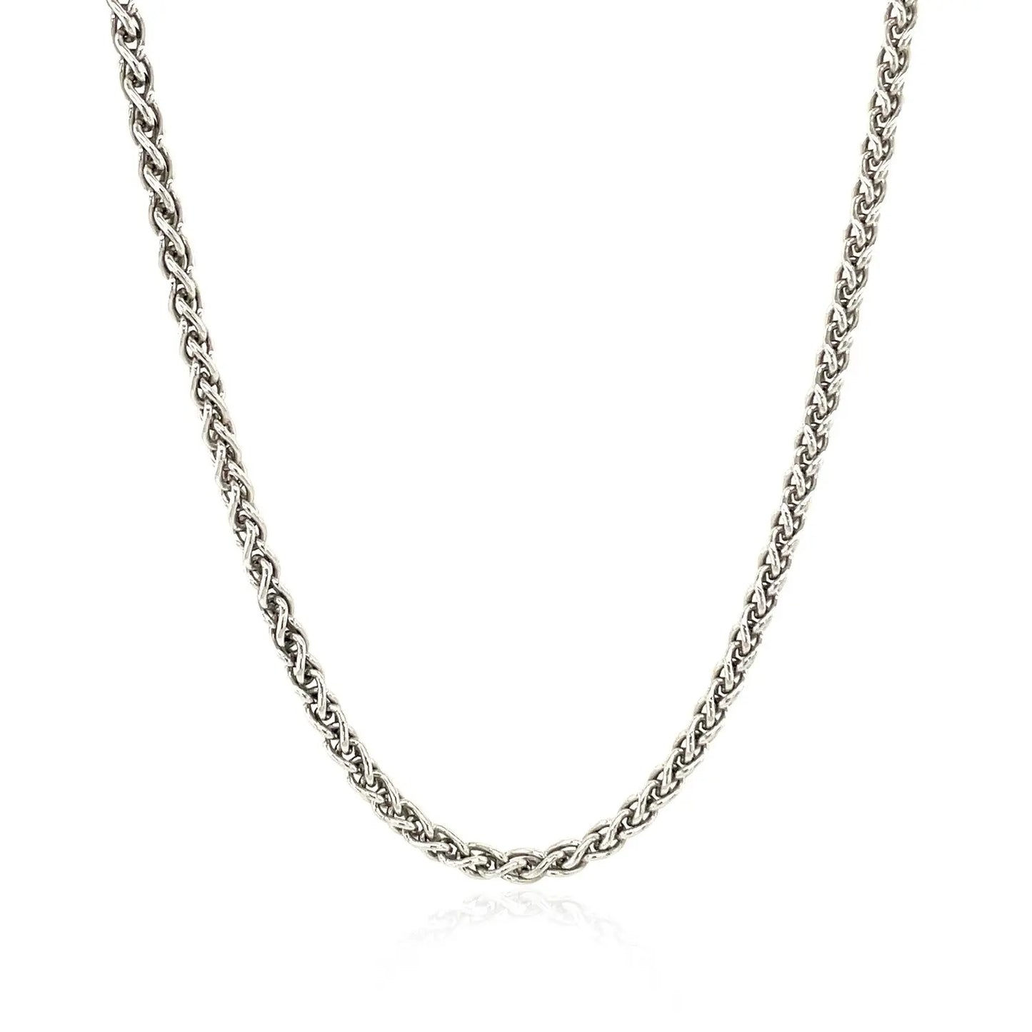 Sterling Silver Rhodium Plated Wheat Chain (2.60 mm) RCJ Chains  CELESTIA LUXE JEWELLERS