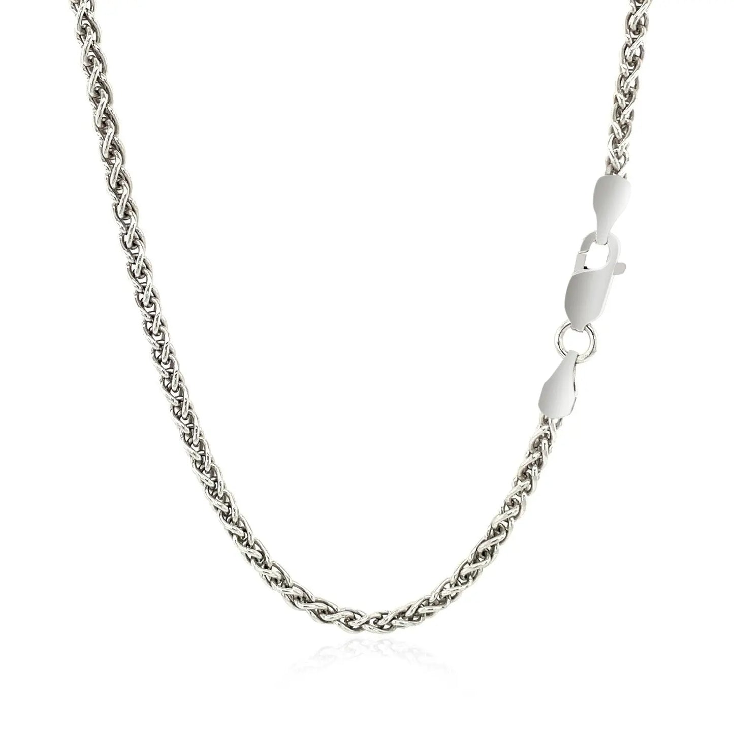 Sterling Silver Rhodium Plated Wheat Chain (2.60 mm) RCJ Chains  CELESTIA LUXE JEWELLERS