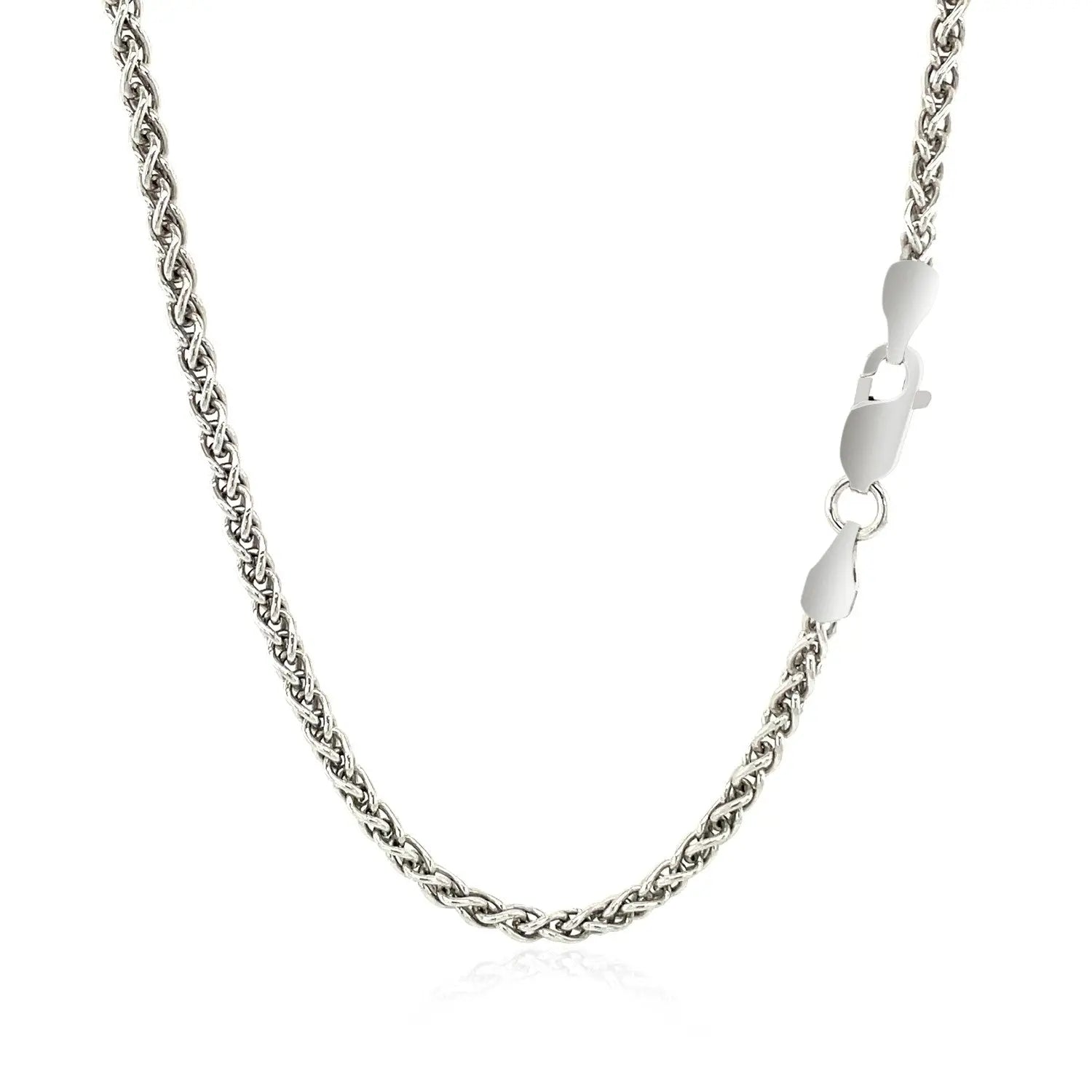 Sterling Silver Rhodium Plated Wheat Chain (2.60 mm) RCJ Chains  CELESTIA LUXE JEWELLERS