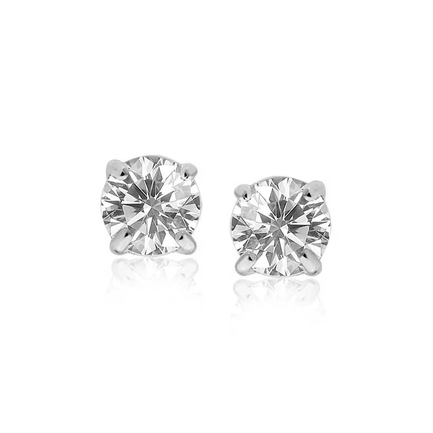Sterling Silver Round CZ Stud Earrings(8mm) RCJ Earrings  CELESTIA LUXE JEWELLERS