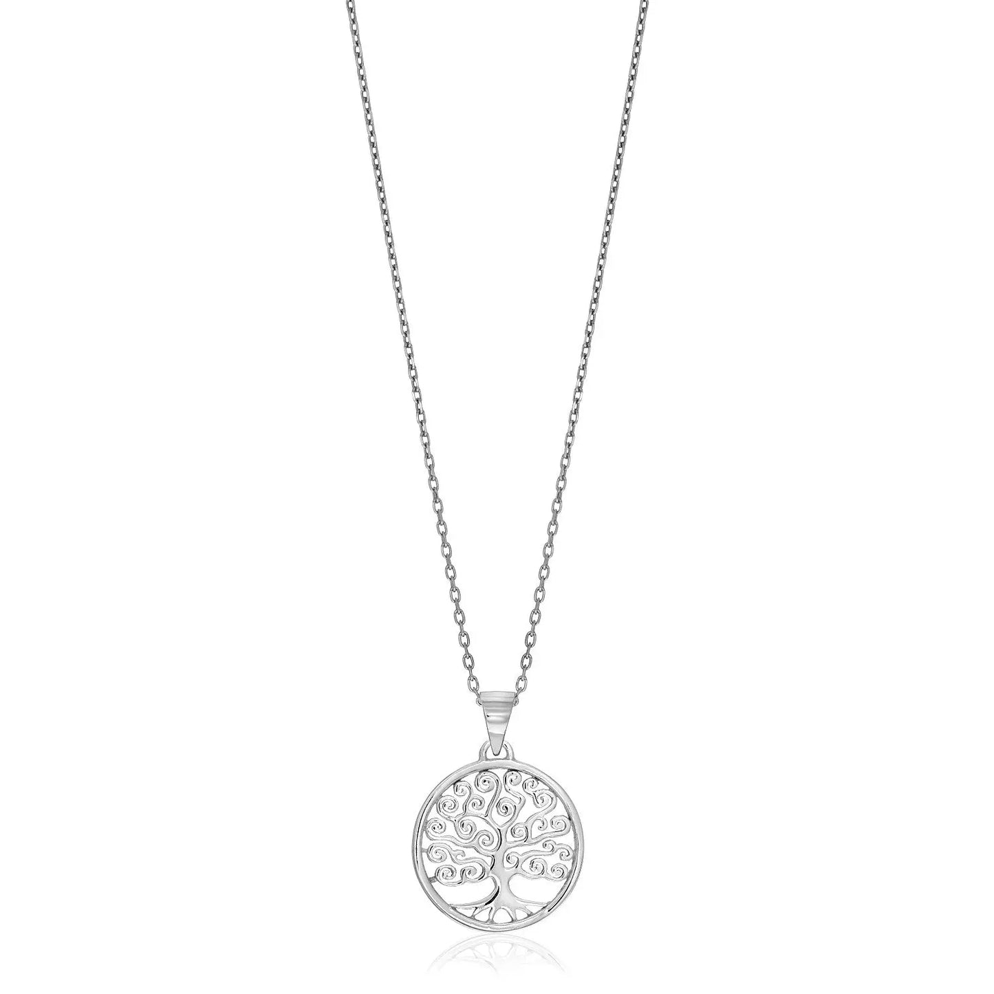 Sterling Silver Round Spiral Motif Tree of Life Necklace RCJ Necklaces  CELESTIA LUXE JEWELLERS