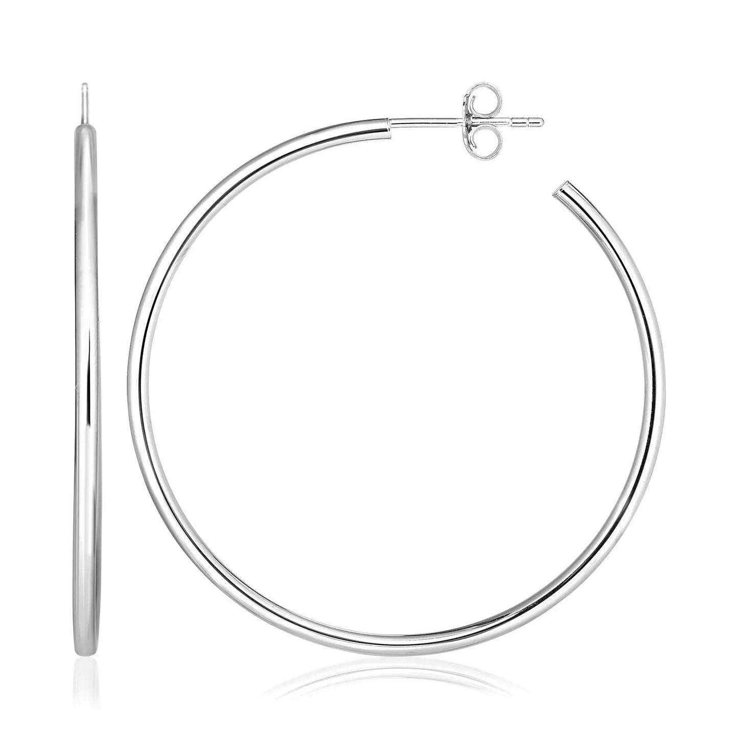 Sterling Silver Rounded Polished Hoop Earrings RCJ Earrings  CELESTIA LUXE JEWELLERS