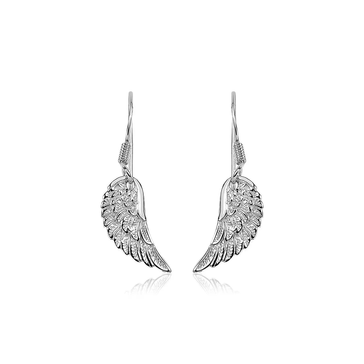 Sterling Silver Textured Angel Wing Earrings RCJ Earrings  CELESTIA LUXE JEWELLERS
