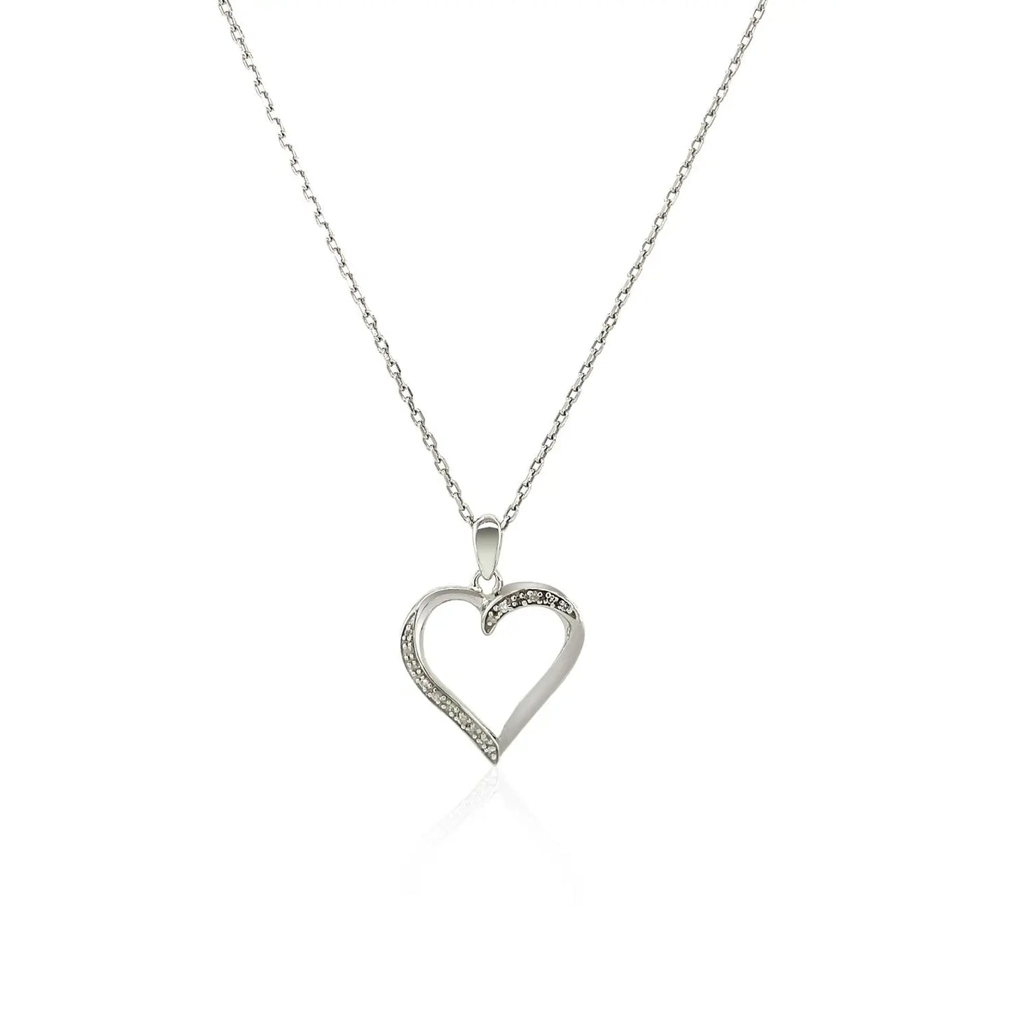 Sterling Silver Twisted Open Heart Diamond Accented Pendant (.04 cttw) RCJ Pendants  CELESTIA LUXE JEWELLERS