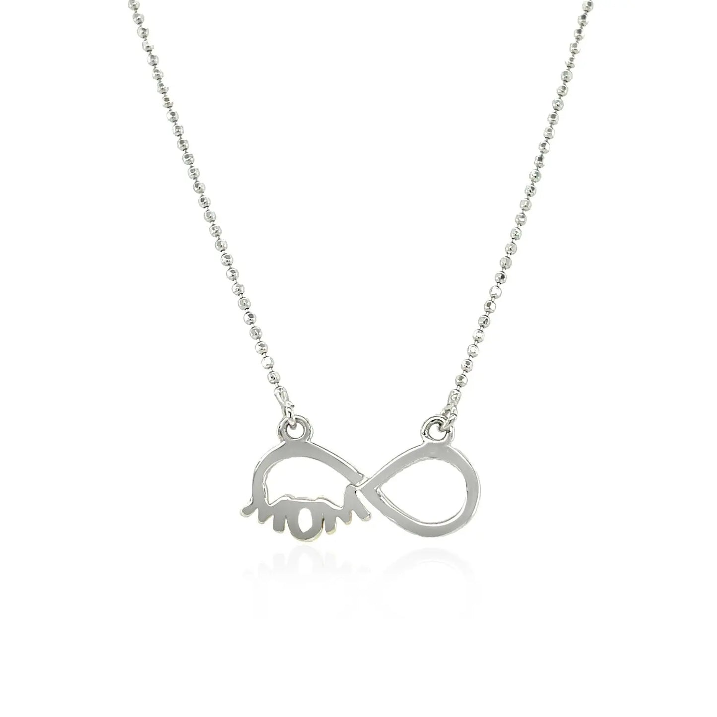 Sterling Silver Two Toned Mom Necklace with Cubic Zirconias RCJ Necklaces  CELESTIA LUXE JEWELLERS