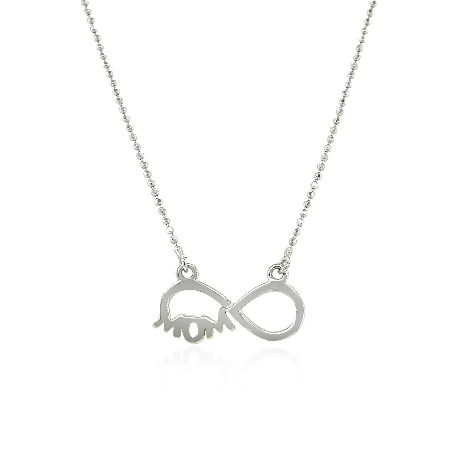 Sterling Silver Two Toned Mom Necklace with Cubic Zirconias RCJ Necklaces  CELESTIA LUXE JEWELLERS