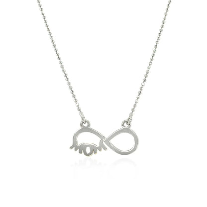 Sterling Silver Two Toned Mom Necklace with Cubic Zirconias RCJ Necklaces  CELESTIA LUXE JEWELLERS