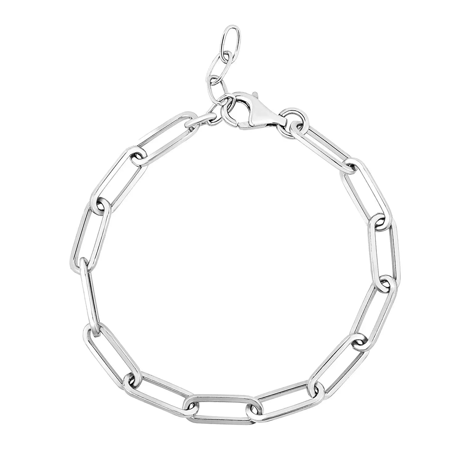 Sterling Silver Wide Paperclip Chain Bracelet (5.90 mm) RCJ Bracelets  CELESTIA LUXE JEWELLERS
