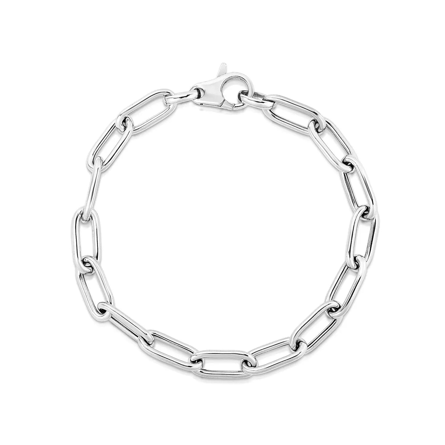 Sterling Silver Wide Paperclip Chain Bracelet (6.50 mm) RCJ Bracelets  CELESTIA LUXE JEWELLERS
