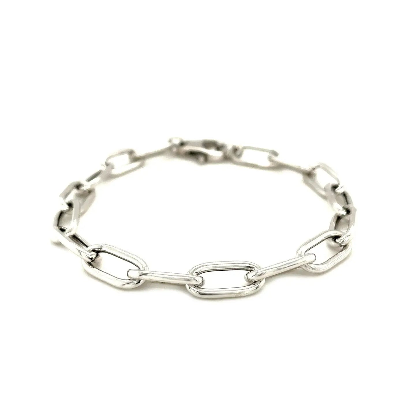 Sterling Silver Wide Paperclip Chain Bracelet (6.50 mm) RCJ Bracelets  CELESTIA LUXE JEWELLERS