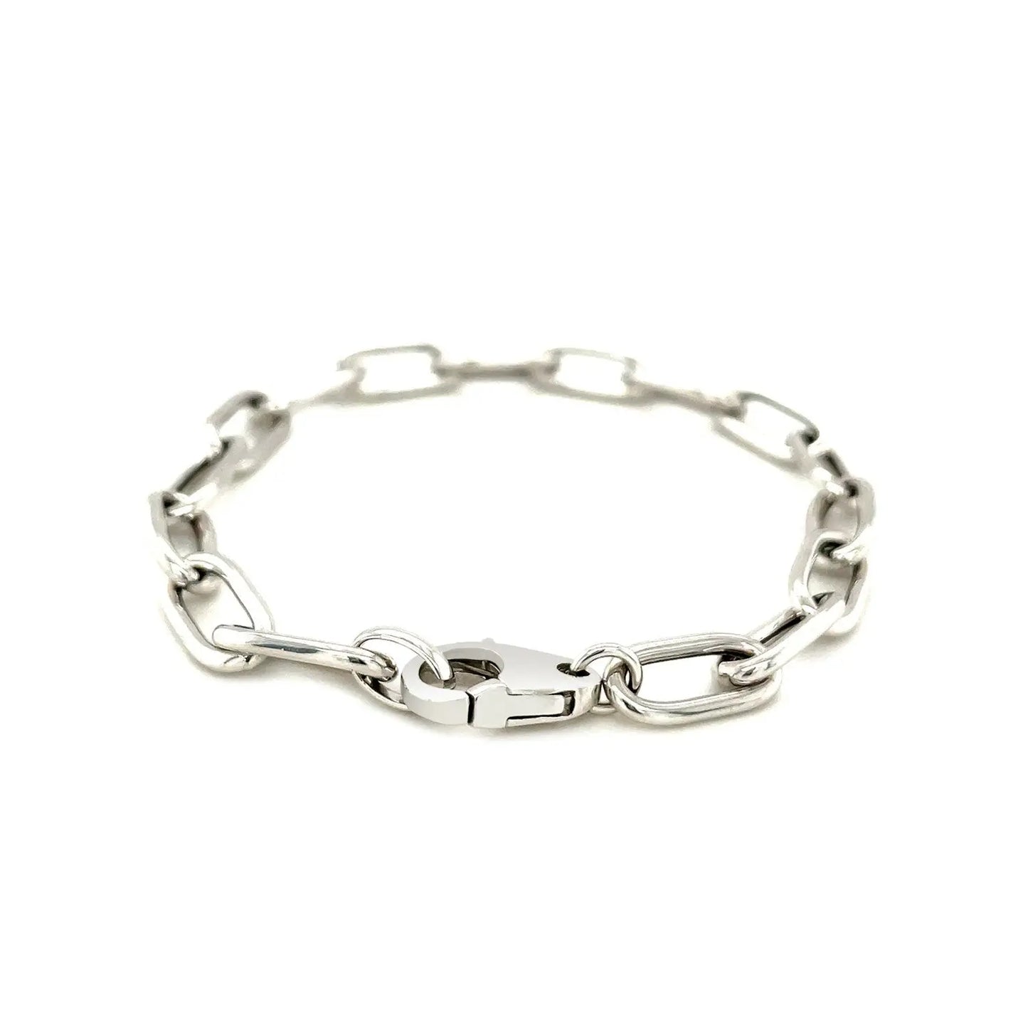 Sterling Silver Wide Paperclip Chain Bracelet (6.50 mm) RCJ Bracelets  CELESTIA LUXE JEWELLERS