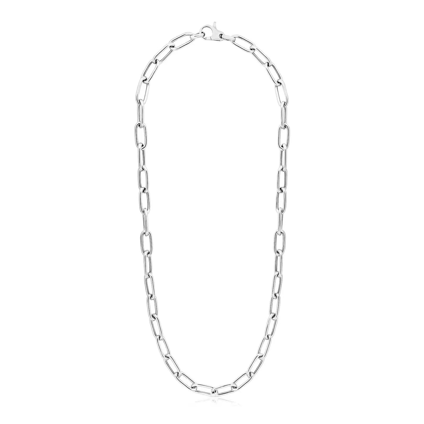 Sterling Silver Wide Paperclip Chain Necklace RCJ Necklaces  CELESTIA LUXE JEWELLERS