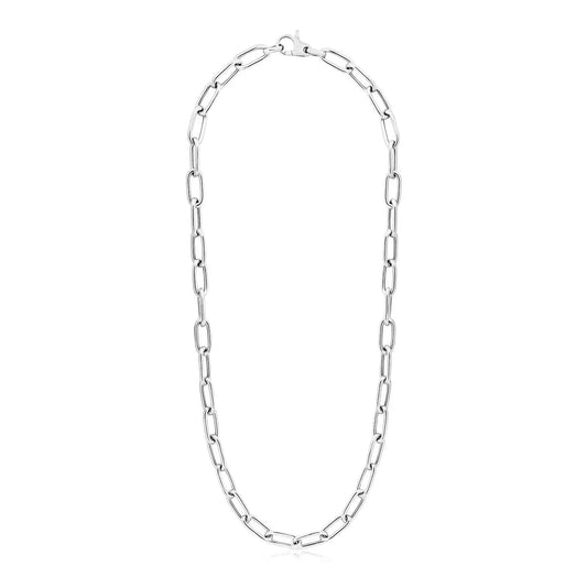 Sterling Silver Wide Paperclip Chain Necklace RCJ Necklaces  CELESTIA LUXE JEWELLERS