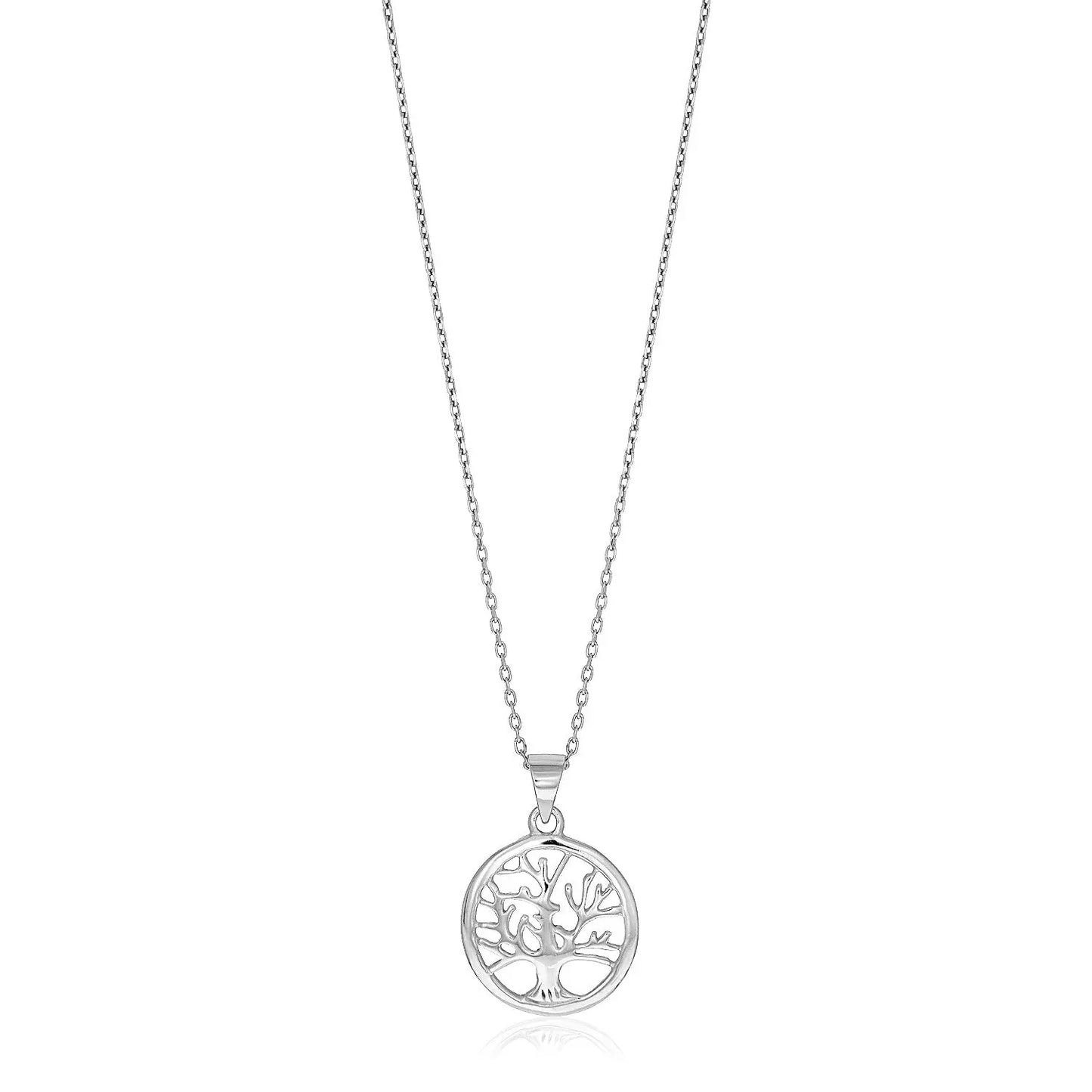 Sterling Silver inch Round Tree of Life Necklace RCJ Necklaces  CELESTIA LUXE JEWELLERS