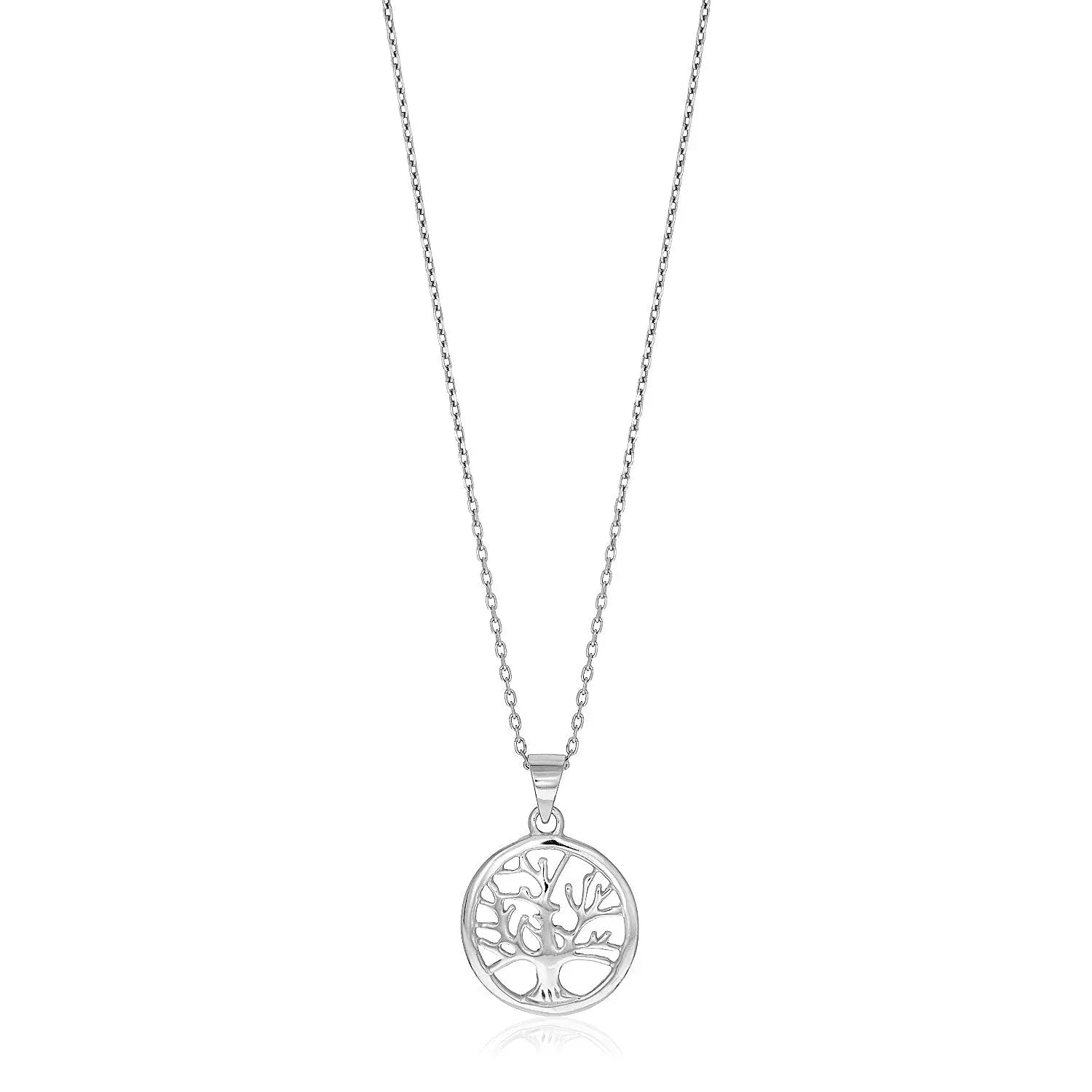 Sterling Silver inch Round Tree of Life Necklace RCJ Necklaces  CELESTIA LUXE JEWELLERS