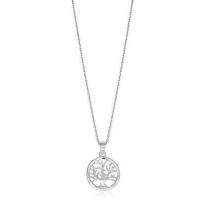 Sterling Silver inch Round Tree of Life Necklace RCJ Necklaces  CELESTIA LUXE JEWELLERS