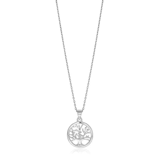 Sterling Silver inch Round Tree of Life Necklace RCJ Necklaces  CELESTIA LUXE JEWELLERS