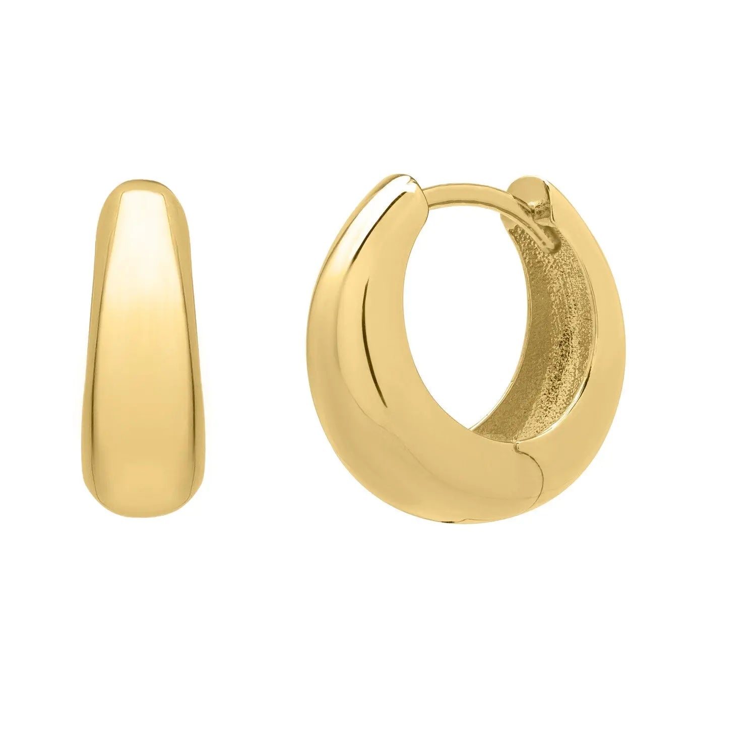 Tapered Huggie Hoop Earrings in 14K Yellow Gold RCJ Earrings  CELESTIA LUXE JEWELLERS