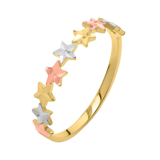 Tri color Star Ring in 10K Gold RCJ Rings  CELESTIA LUXE JEWELLERS