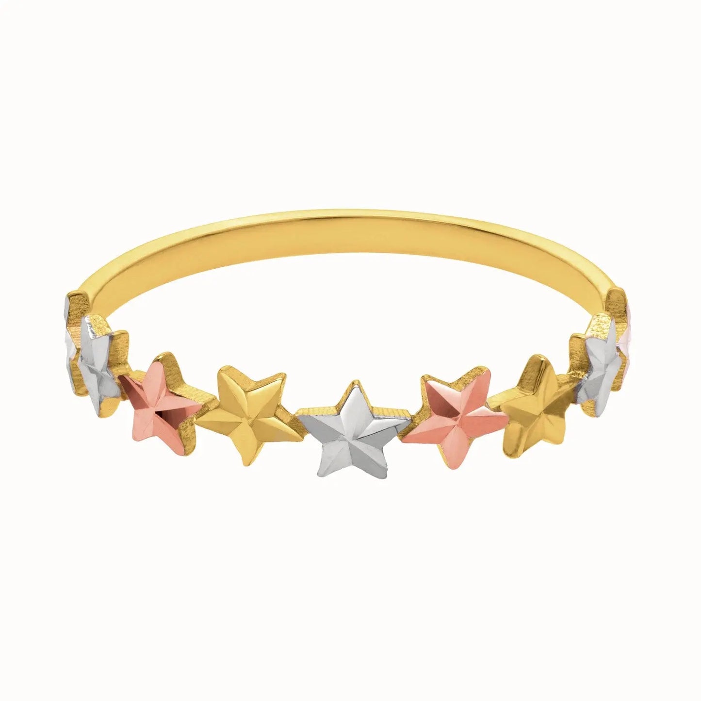 Tri color Star Ring in 10K Gold RCJ Rings  CELESTIA LUXE JEWELLERS