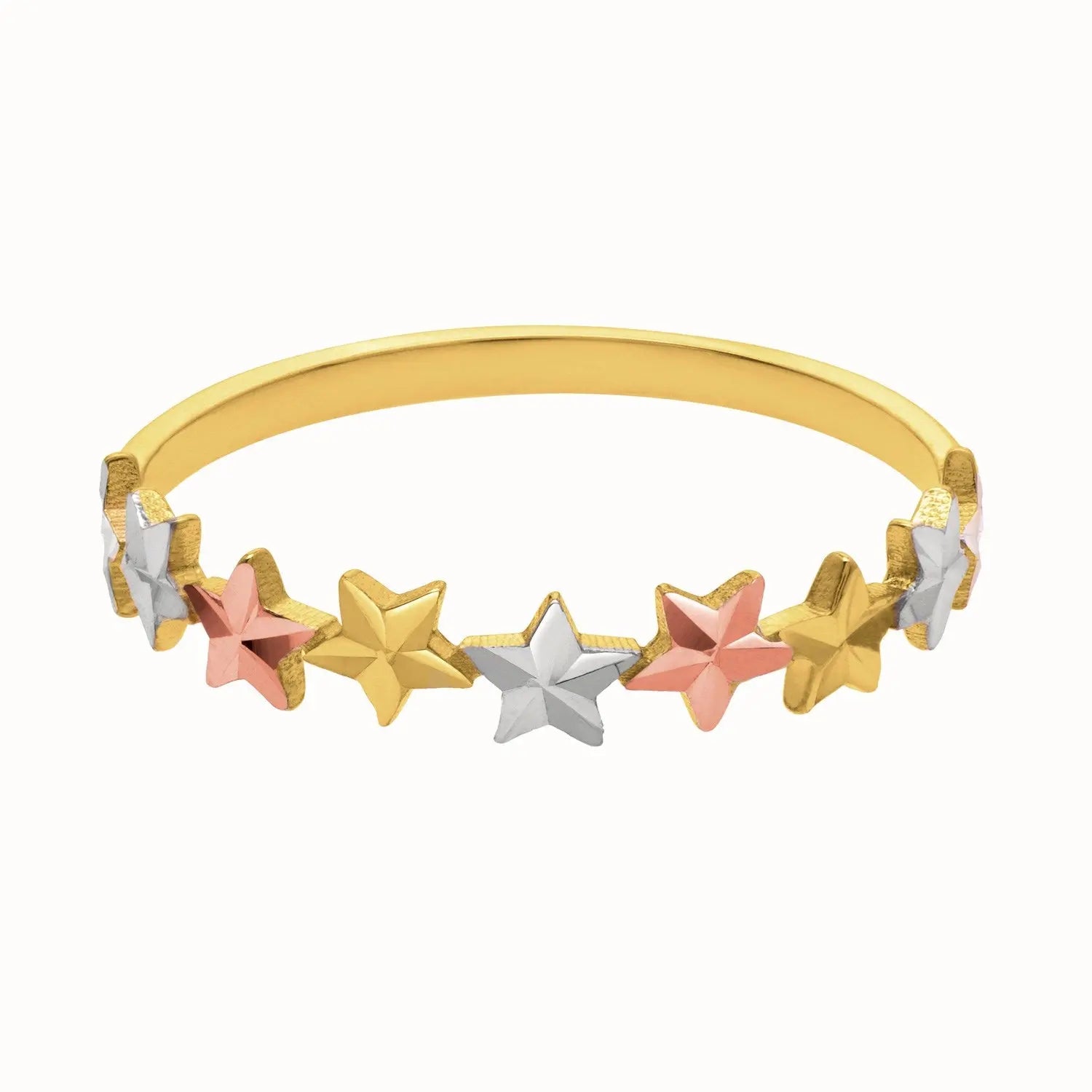 Tri color Star Ring in 10K Gold RCJ Rings  CELESTIA LUXE JEWELLERS