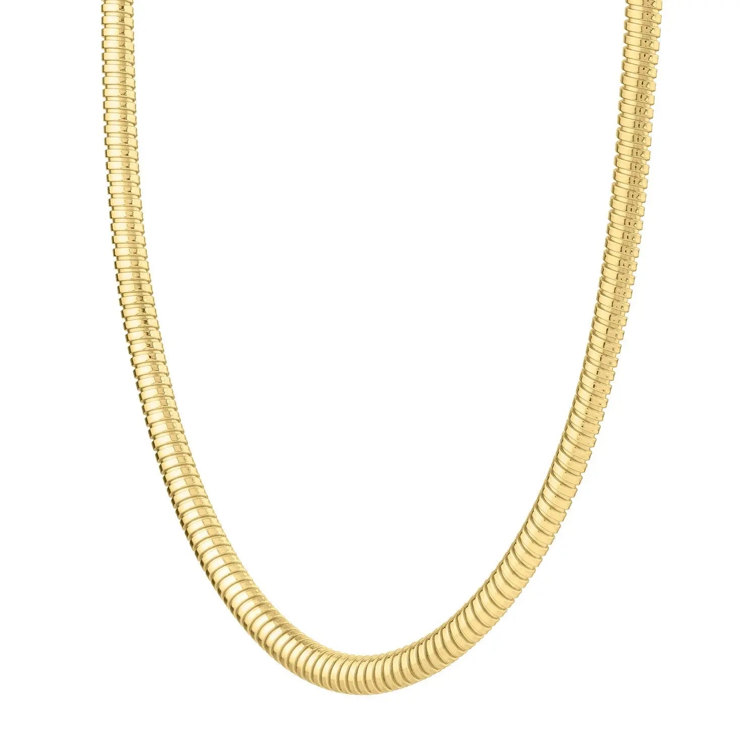 Tubogas Necklace in 14K Yellow Gold (5.00 mm) RCJ Necklaces  CELESTIA LUXE JEWELLERS