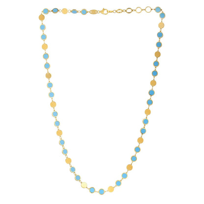 Turquoise Composite Gem Alternating Necklace in 14K Yellow Gold (5.00 mm) RCJ Necklaces  CELESTIA LUXE JEWELLERS