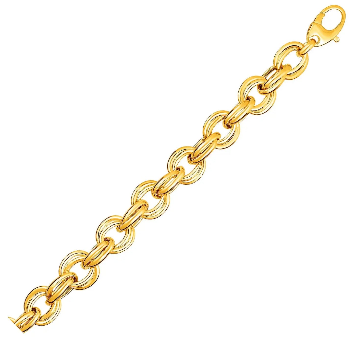 Twisted Double Link Bracelet in 14k Yellow Gold (11.80 mm) RCJ Bracelets  CELESTIA LUXE JEWELLERS