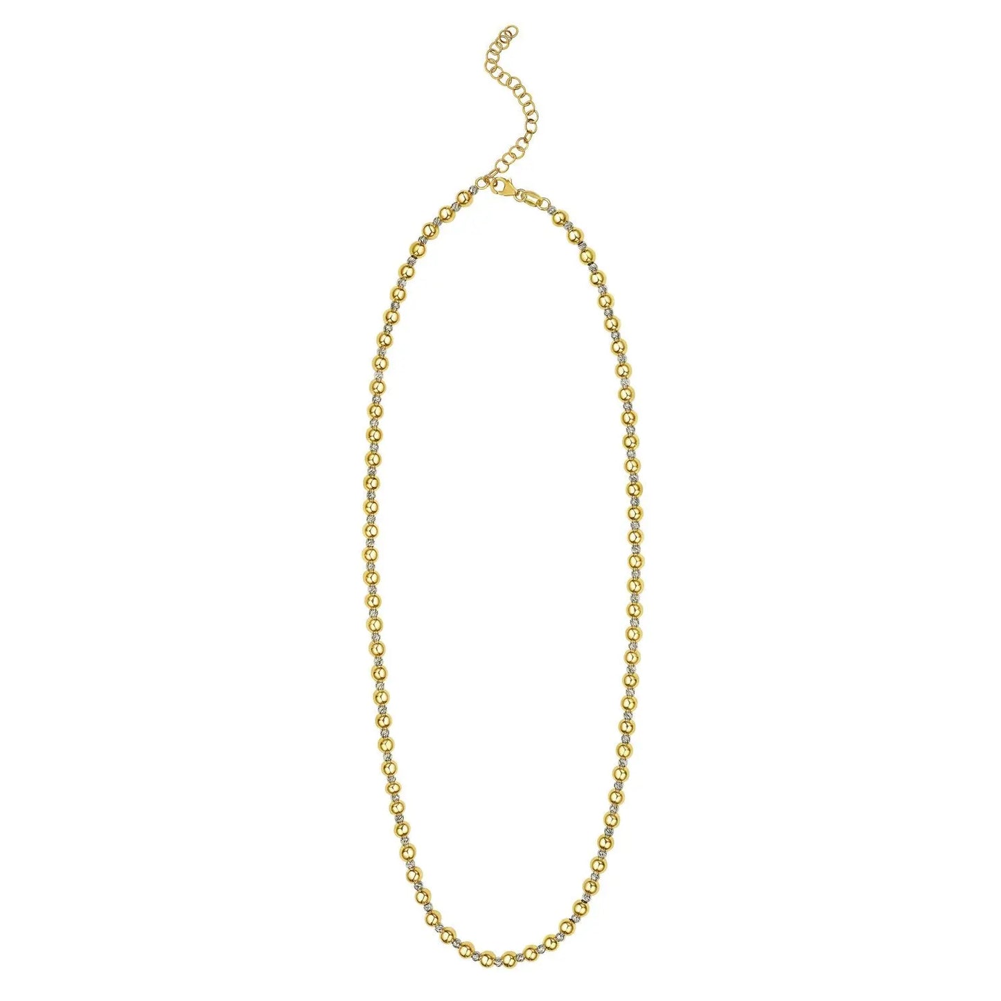 Two Tone Beaded Chain Necklace in 14K Gold RCJ Necklaces  CELESTIA LUXE JEWELLERS