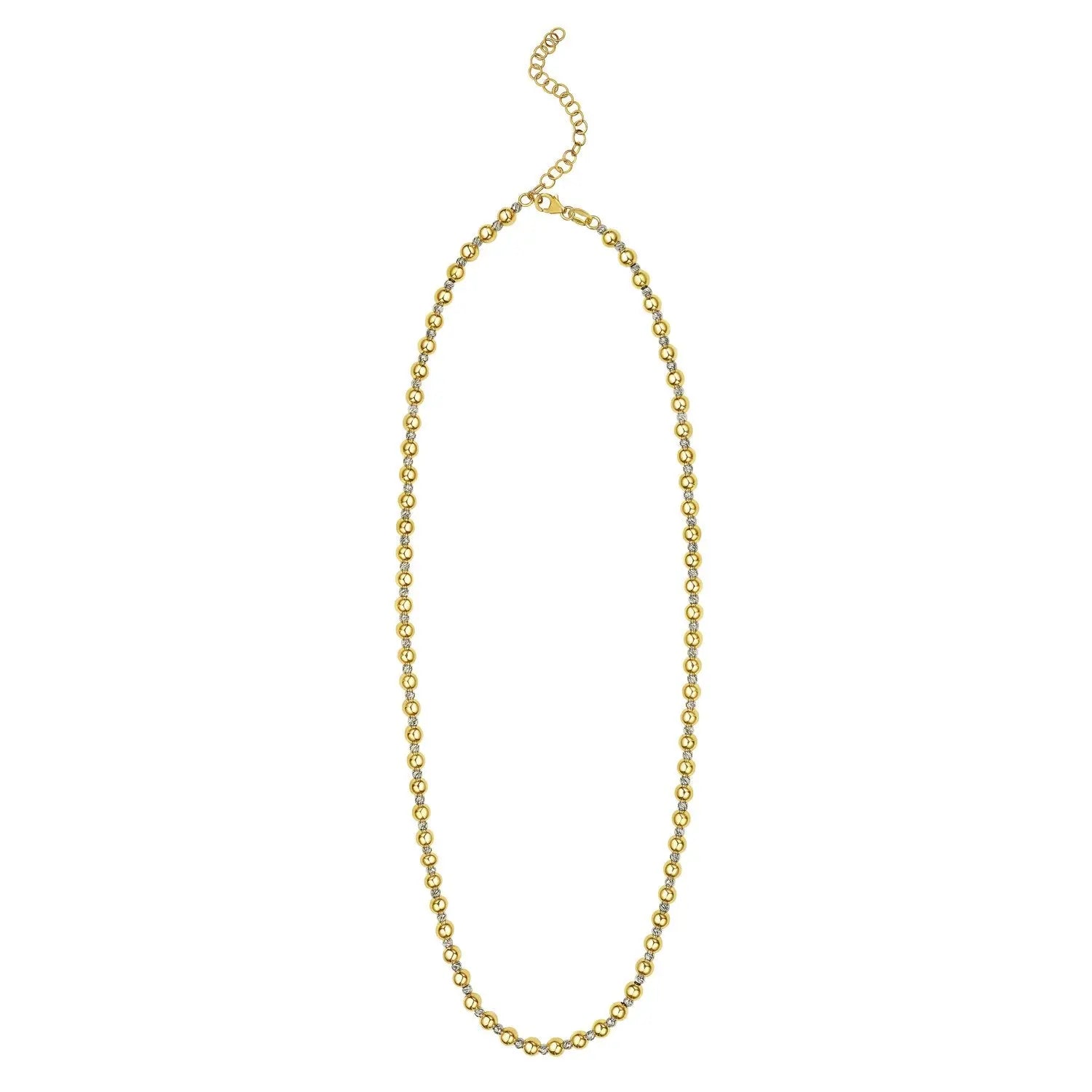 Two Tone Beaded Chain Necklace in 14K Gold RCJ Necklaces  CELESTIA LUXE JEWELLERS