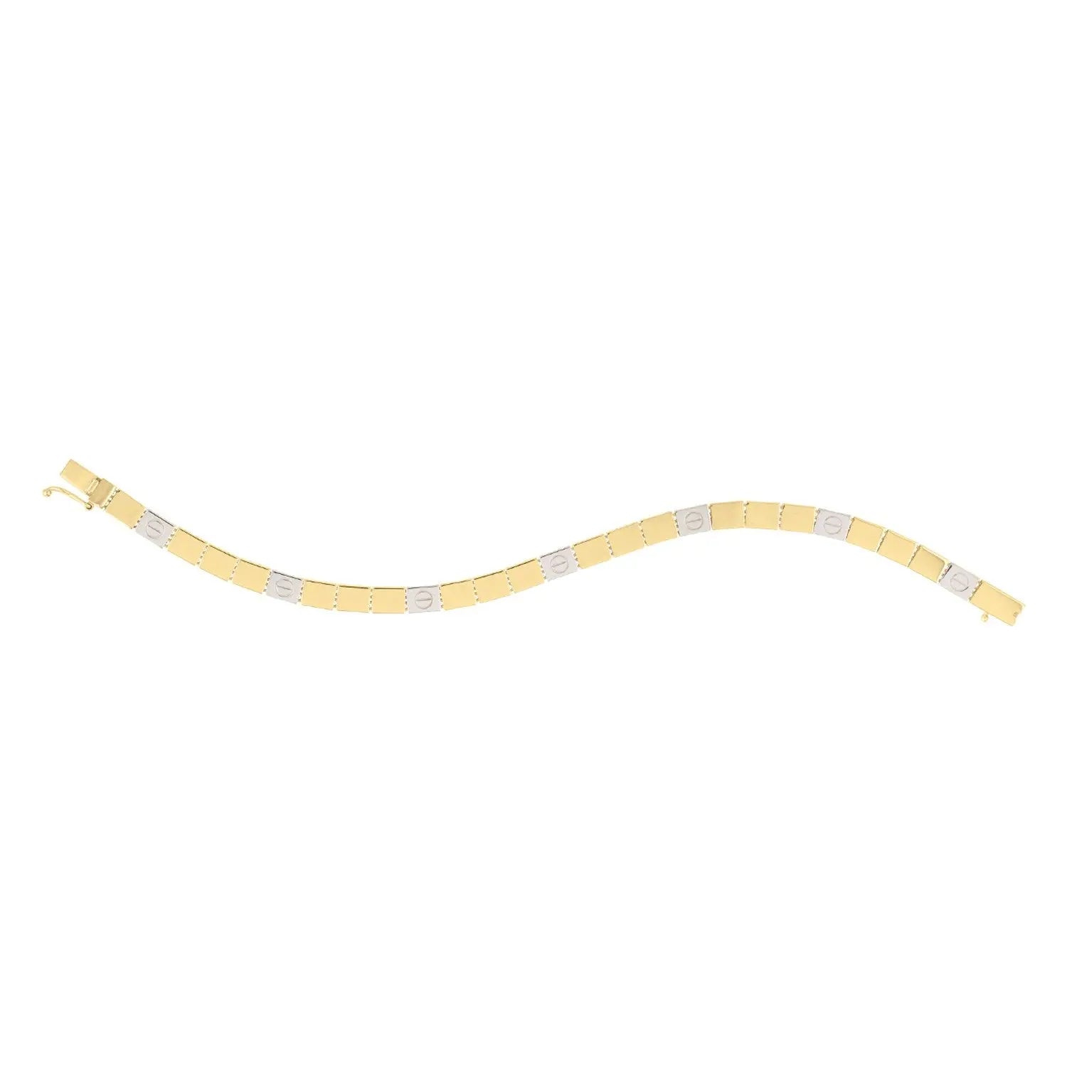 Two Tone Nail Head Bracelet in 14K Gold RCJ Bracelets  CELESTIA LUXE JEWELLERS